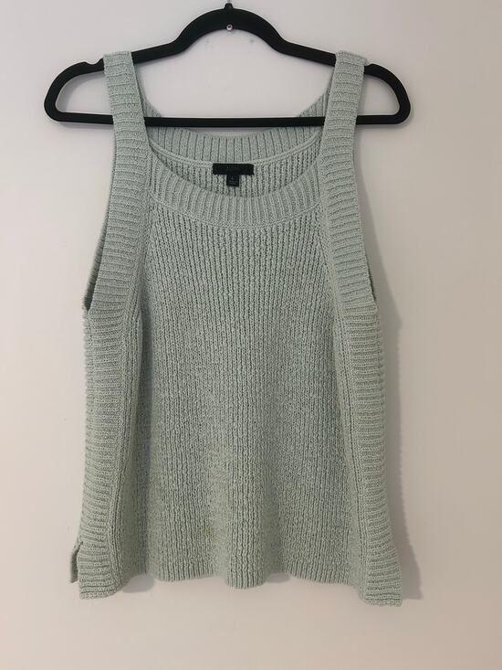 J.CREW Sweaters - J.Crew Sweater Tank Top Sleeveless Knit EUC Mint Sage Green Cotton Blend EUC L